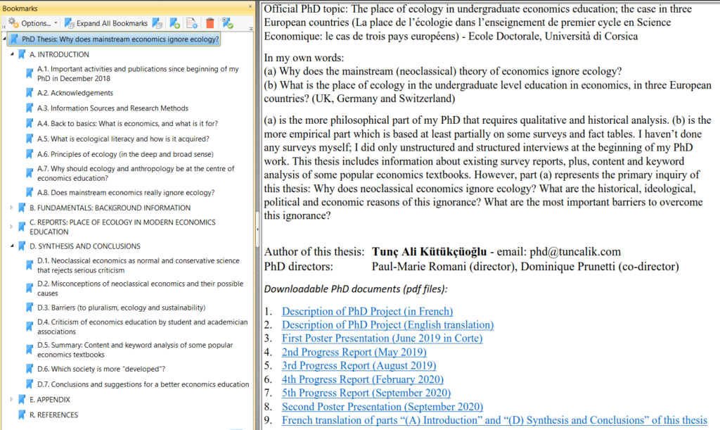 PhD thesis: Why does mainstream economics ignore ecology?